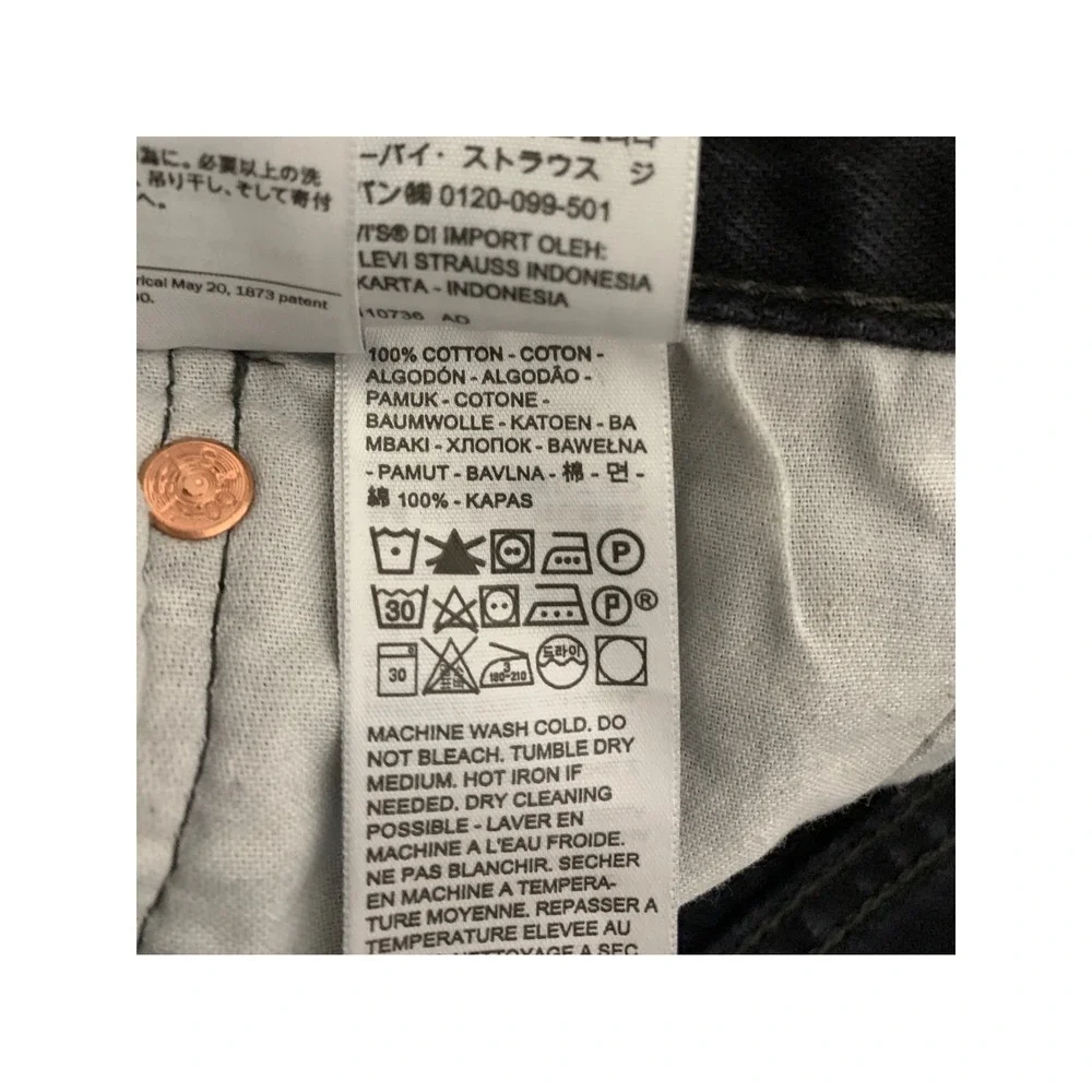 Levis 501 Jeans Mens 34x34 Black Straight Leg Button Fly Cotton Fade Denim Pants
